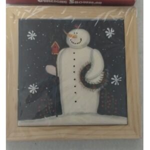 Certified International Mary Beth Baxter Twilight Snowman Trivet New In Box